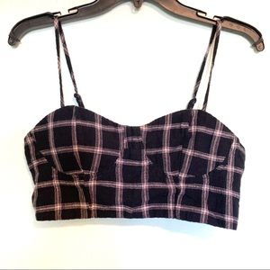 American Eagle plaid crop top